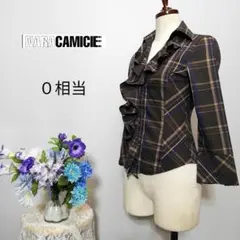 ナラカミーチェ　極上美品　ブラウス　フリル　Sサイズ相当　チェック柄のサムネイル