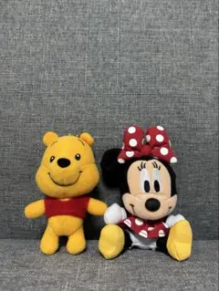 【Disney】ぬいぐるみキーホルダーくまのプーさん ミニー2点セット