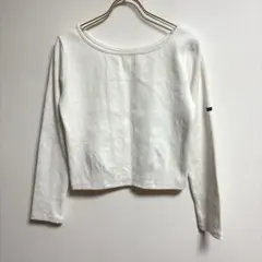 ✨ エムライン【Ｆ】✨ カットソー リブ 無地 シンプル ワンポイント 白