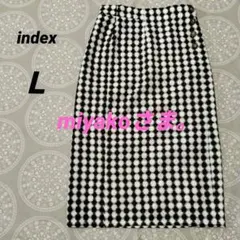 【専用】index 　黒／白ギンガムチェック柄　タイトスカート　ロングスカート