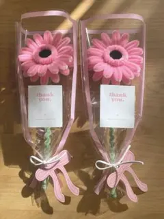 モールフラワー＊ガーベラブーケ＊枯れない花束＊2本＊ピンク＊母の日＊お祝い誕プレ