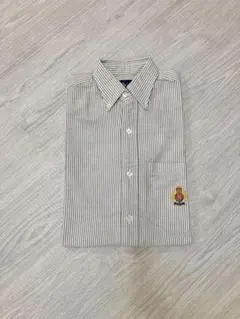 古着　ラルフローレン 半袖　ストライプシャツ　ボタンダウン