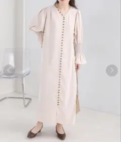 Bab エニーボタンワンピース ベージュ