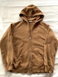 GU ジップアップパーカー　メンズS オレンジブラウン　秋色