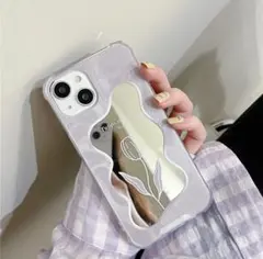 iPhone14Promax ケース クリア 花柄 化粧鏡 iPhoneケース