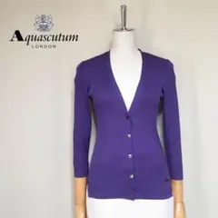 アクアスキュータム◇洗える アセテート サマーリブニット カーディガン サイズ8