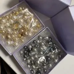 【未使用品】エレガントなパールビーズネックレス　２点セット【色違い】