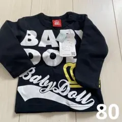 (80)ベビードール 黒　長袖　ロンT