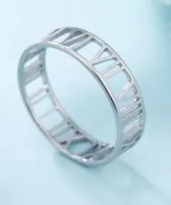 幾何学リング シルバー 指輪リング幅6mm サージカルステンレス 316L