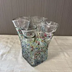 津軽びいどろ　花瓶 カラフルドット　フリル　ねぶたのサムネイル