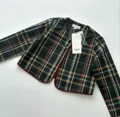 BEAMS チェック柄スーツジャケット ボレロ 110