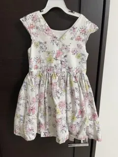 プチバトー　花柄 半袖ワンピース　128cm