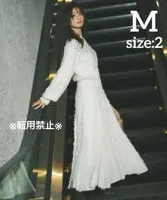 COCO DEALウェーブフラッフィーフレアスカート オフ（ホワイト）