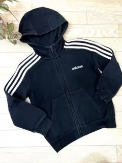 adidasアディダス120センチスウェットパーカーブラック黒
