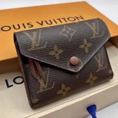 ルイヴィトン モノグラム ポルトフォイユ ヴィクトリーヌ 三つ折り 財布　茶