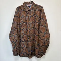 TOMMY HILFIGER 総柄ロングシャツ 古着