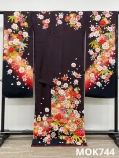 振袖 仮絵羽 舞台衣装 金彩 紋意匠 正絹 未仕立て品 八掛付き MOK865 
