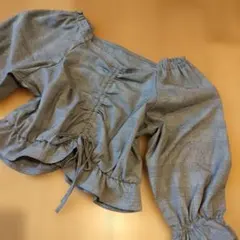 グレー系チェック柄ブラウス Fサイズ