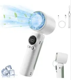 携帯扇風機 ハンディファン【新型・冷感プレート付 急速冷却＆ストラップ付】