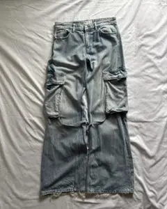 ZARA Damage Design Denim Cargo Pantsのサムネイル