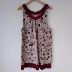 ★【古着】JUNKO SHMADA(ジュンコシマダ)　エプロン　赤系　花柄のサムネイル