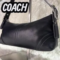 【未使用級】COACHワンショルダー アクセサリーポーチ 本革 ブラック y2k