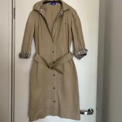 BURBERRY　ブルーレーベル　シャツワンピース　七分袖　ベージュ