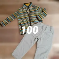 【100】ユニクロ　フリース　セット　トップス　パンツ