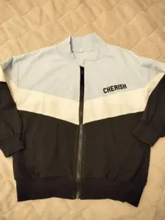 CHERISH ジップアップジャケット 水色・黒