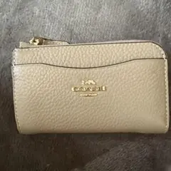 COACH ベージュ レザー カードケース