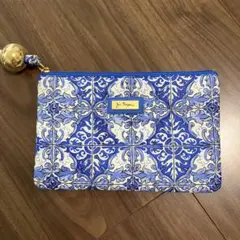 Jim Thompson ポーチ ブルー タイル柄　未使用品のサムネイル