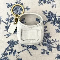 オールドコーチ OLDCOACH ミニホーボーバッグ キーリング チャーム 白
