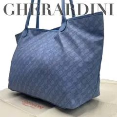 【良品】ゲラルディーニ　トートバッグ　ソフティ　ブルー　ナイロン　レザー　肩掛け