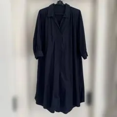 GU Aラインシャツワンピース　ネイビー Mサイズ