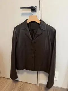 Prada Leather ダークブラウン レザー ジャケット
