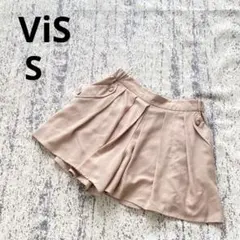 ビス キュロットパンツ ショートパンツ S ベージュ フレア 無地 フェミニンのサムネイル