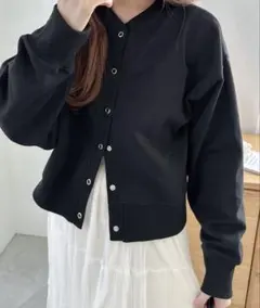 美品⭐︎andme アンドミー 2wayスウェットカーディガン ブラック M