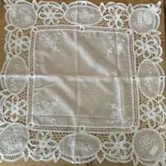 汕頭 スワトウレース テーブルランナー 刺繍 花柄 ヴィンテージ