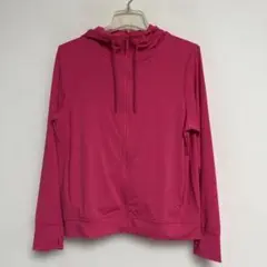 N262 ユニクロ　エアリズムUVカットメッシュフルジップパーカー　ピンク系/L