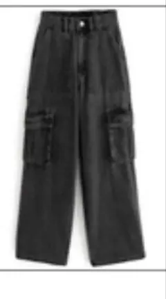 GRLデニムブラック カーゴパンツ