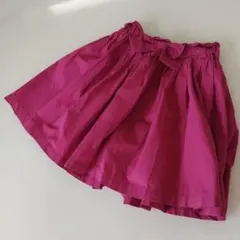 リボン付きフレアスカート ピンク
