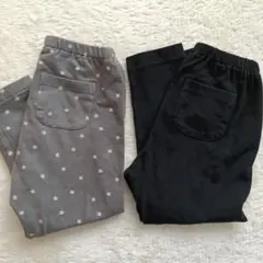 UNIQLO キッズレギンス 星柄と黒無地 2点セット