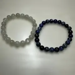 天然石 ブレスレット 2本セット ブルー系