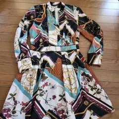 【値下げ】ZARA BASIC 長袖チュニック　ワンピース マルチカラー