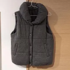 グレー ダウンベスト Mサイズ フード付き