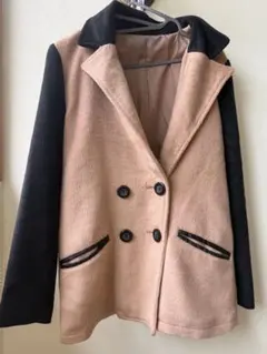 ダブルブレスト テーラードジャケット M ベージュ・黒