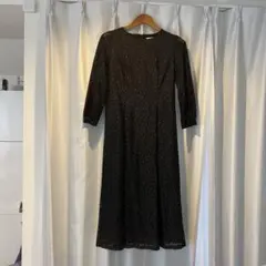 黒　レースワンピース　長袖　結婚式　二次会（merlot plus）