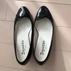 レペット Repetto バレエ エナメル 黒 ヒール　36 ブラック