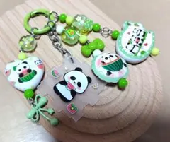 カラフル ポップ ビーズストラップ カラビナ スカルパンダ SP ピンク