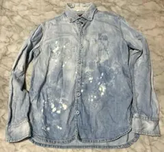 【希少】日本製ブルーナボインブリーチボタンダウンデニムシャツ高品質